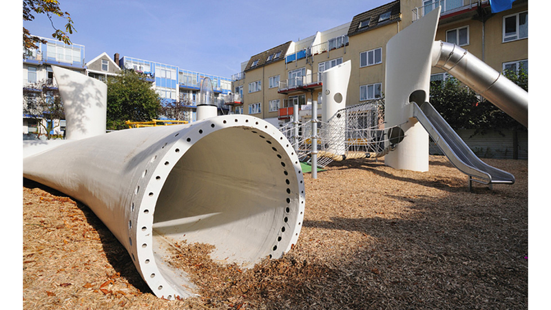 Illustration for article titled Retired Wind Turbines Make For Fantastic Playground Equipment